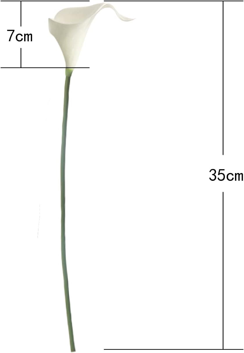 White Calla Lily 12Pcs Artificial Flowers Bouquet for Wedding Bride Shower Blessing Gift Home Decoration Faux Calla Lilies Flower, White