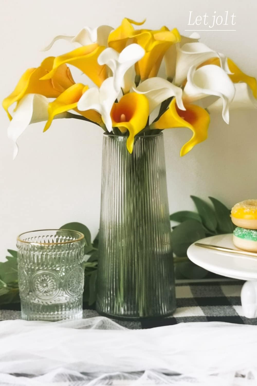 White Calla Lily 12Pcs Artificial Flowers Bouquet for Wedding Bride Shower Blessing Gift Home Decoration Faux Calla Lilies Flower, White