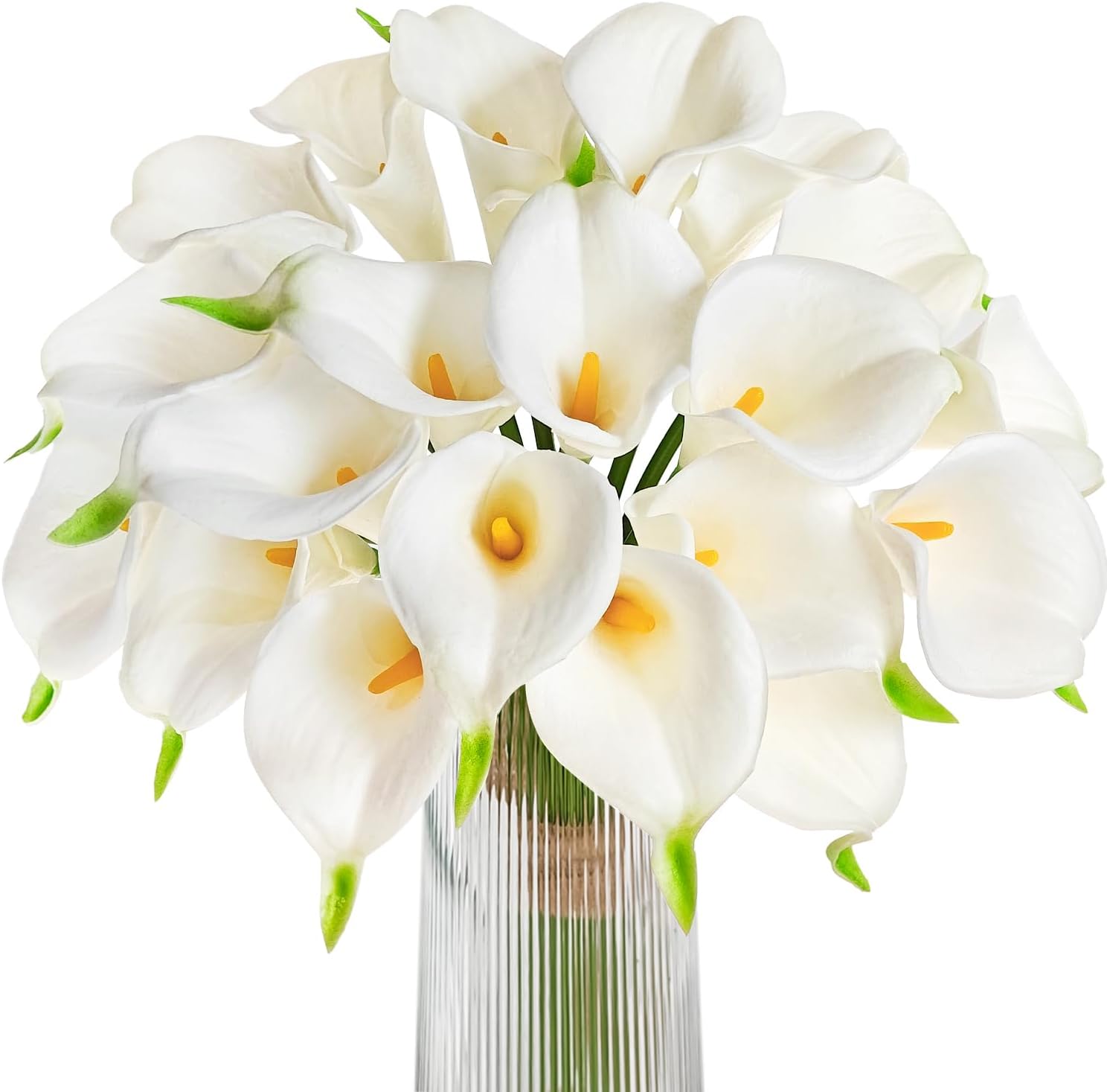 White Calla Lily 12Pcs Artificial Flowers Bouquet for Wedding Bride Shower Blessing Gift Home Decoration Faux Calla Lilies Flower, White