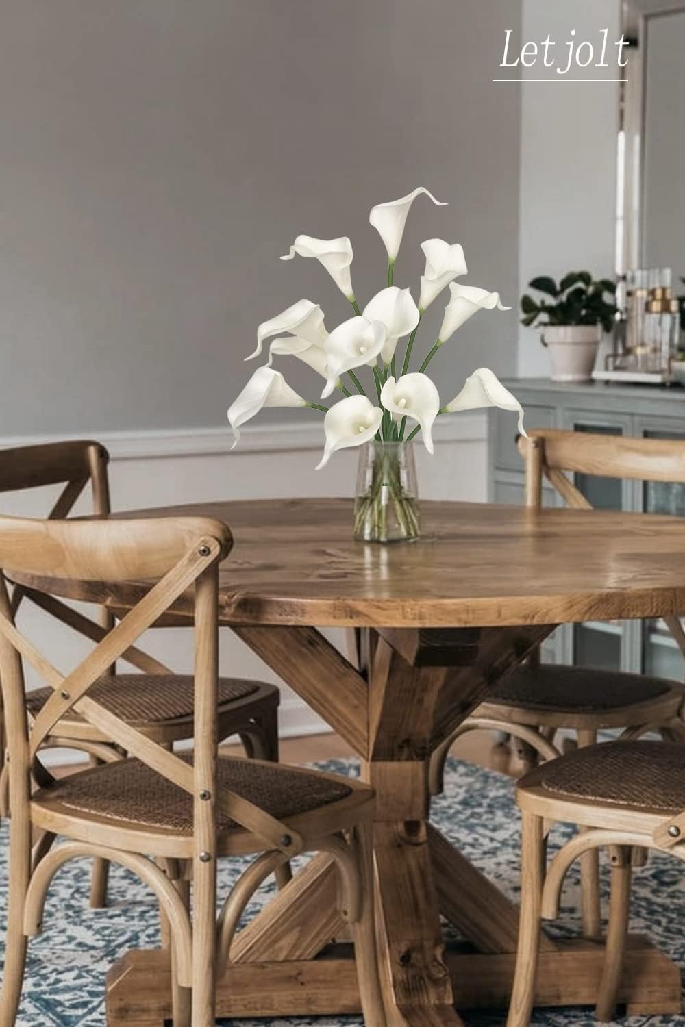 White Calla Lily 12Pcs Artificial Flowers Bouquet for Wedding Bride Shower Blessing Gift Home Decoration Faux Calla Lilies Flower, White