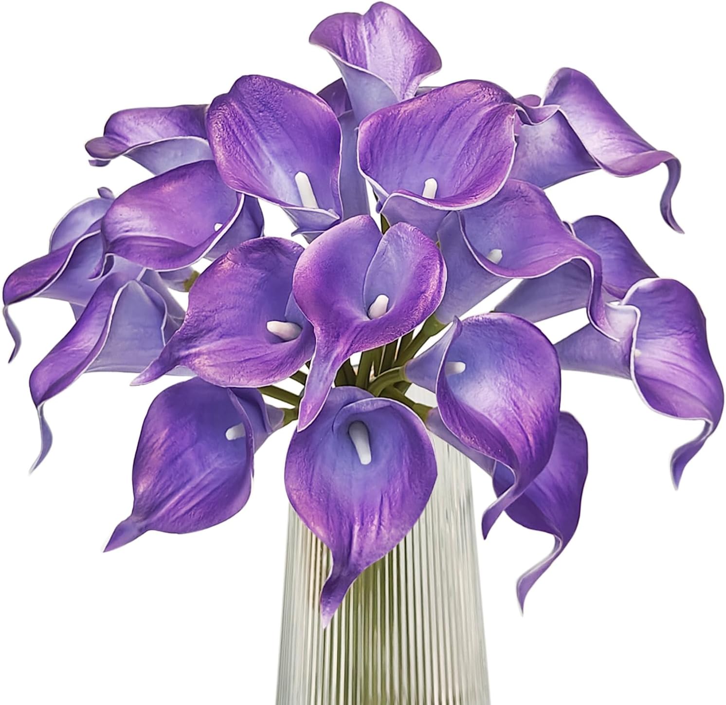 White Calla Lily 12Pcs Artificial Flowers Bouquet for Wedding Bride Shower Blessing Gift Home Decoration Faux Calla Lilies Flower, White