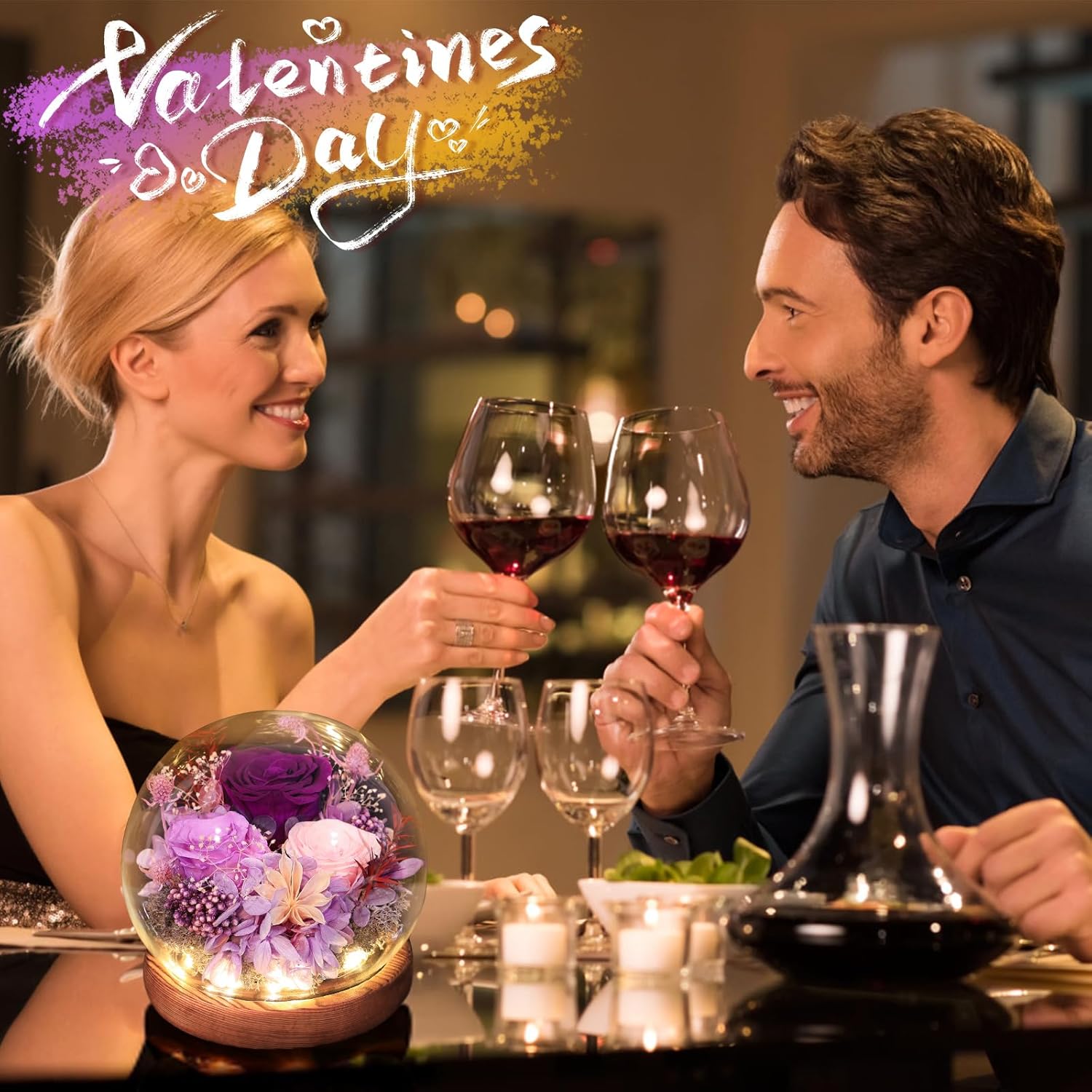 FIACO Gifts for Mom Birthday Gifts for Women Preserved Flowers in Glass Dome Forever Flowers for Delivery Prime Eternal Roses Mother Days for Grandma Sister Daughter Wife Girlfriend