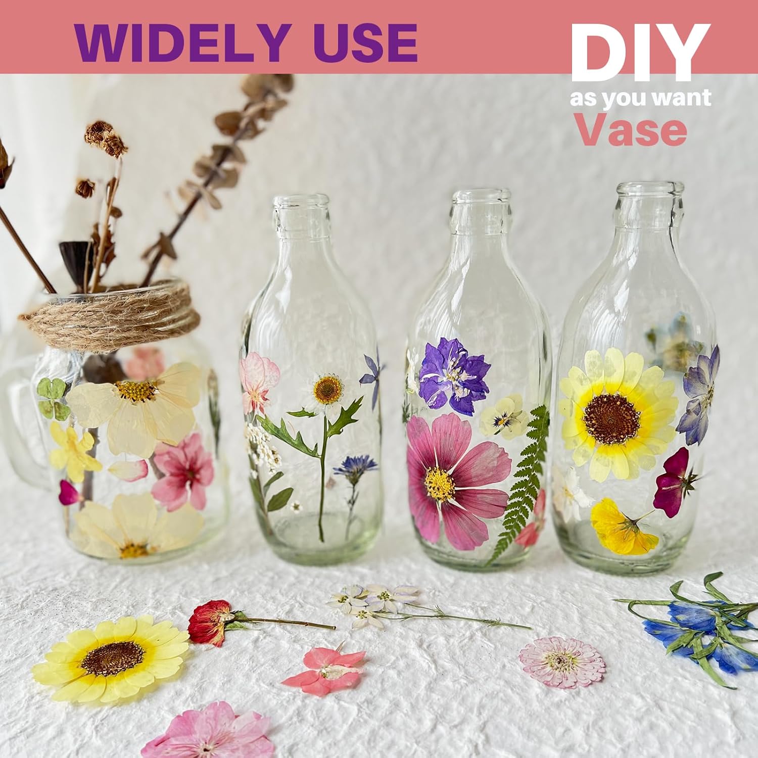 A4 Large Dried Pressed Flowers for Resin - Sunflower, Real Dry Natural Flowers & Leaves for Resin Mold, Cake, Candle Making, Phone Cases, Scrapbooking, DIY Art Crafts (Yellow)