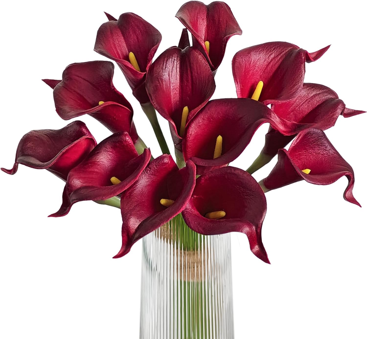 White Calla Lily 12Pcs Artificial Flowers Bouquet for Wedding Bride Shower Blessing Gift Home Decoration Faux Calla Lilies Flower, White