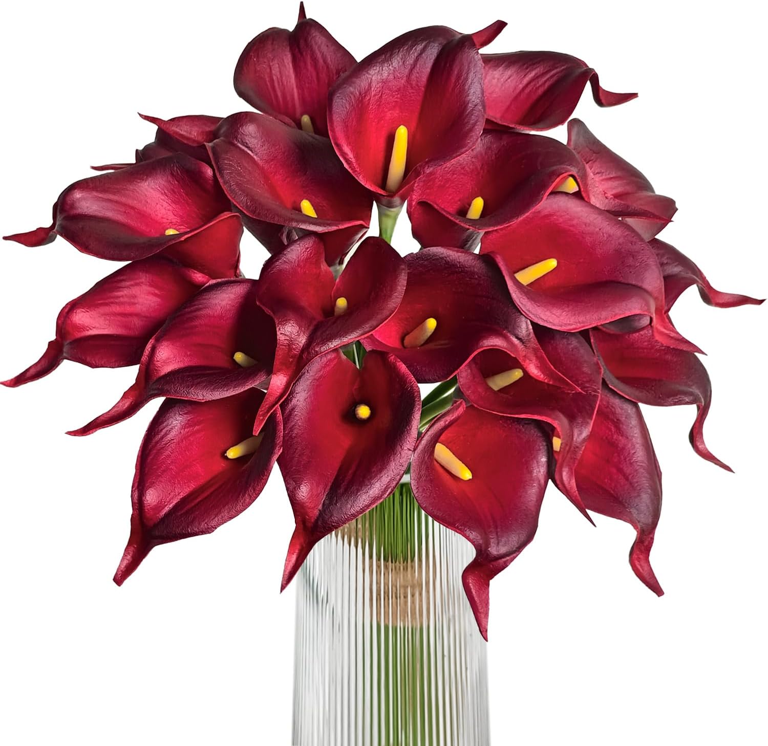 White Calla Lily 12Pcs Artificial Flowers Bouquet for Wedding Bride Shower Blessing Gift Home Decoration Faux Calla Lilies Flower, White