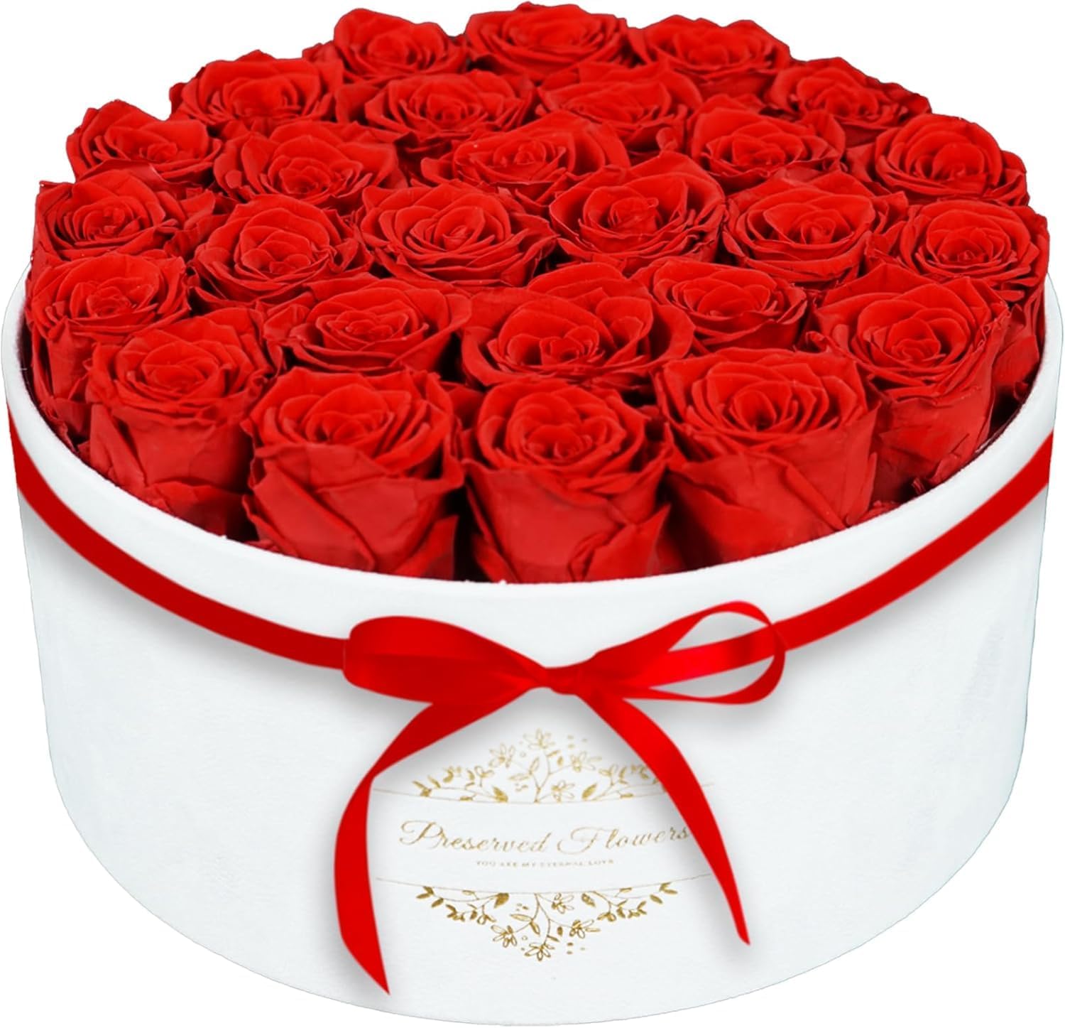 17 Forever Flowers in a Luxury Suede Box, Preserved Roses Birthday Gifts for Women, Romantic Anniversary Valentines Day Gifts for Her Girlfriend Wife, Red