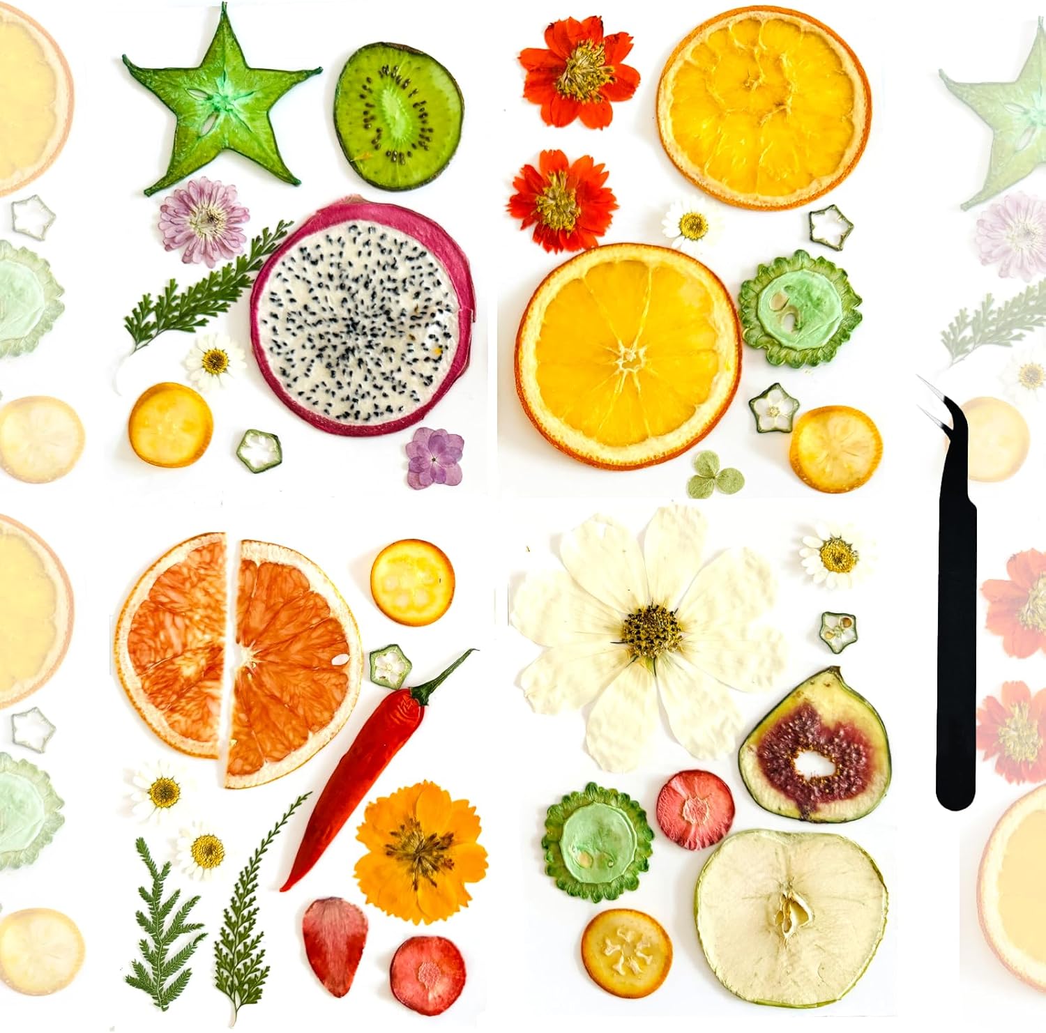 A4 Large Dried Pressed Flowers for Resin - Sunflower, Real Dry Natural Flowers & Leaves for Resin Mold, Cake, Candle Making, Phone Cases, Scrapbooking, DIY Art Crafts (Yellow)