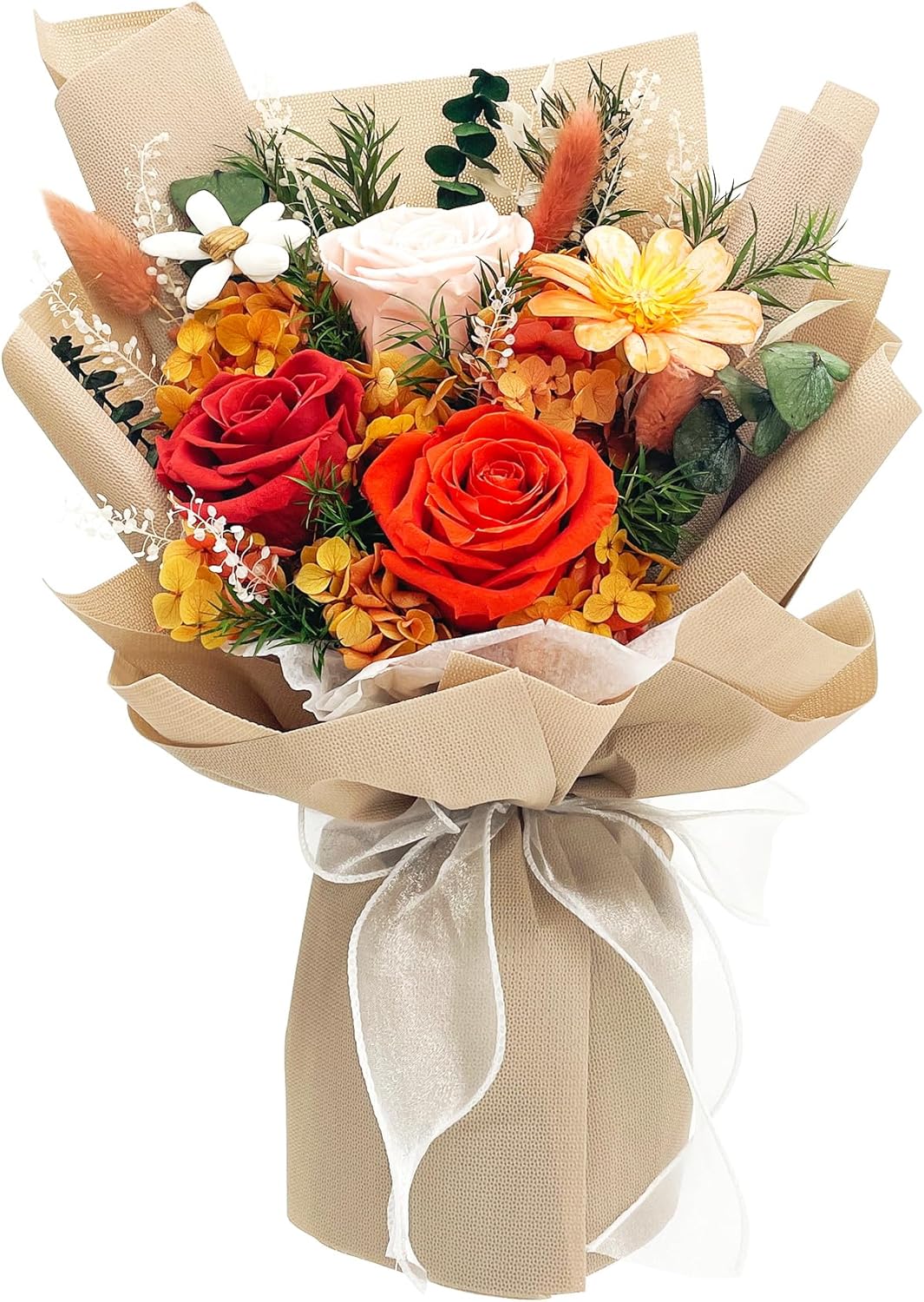 QOEAZY Flowers for Delivery, Preserved Flowers Bouquet with Gift Box, Rose Gifts for Women Mom Grandma