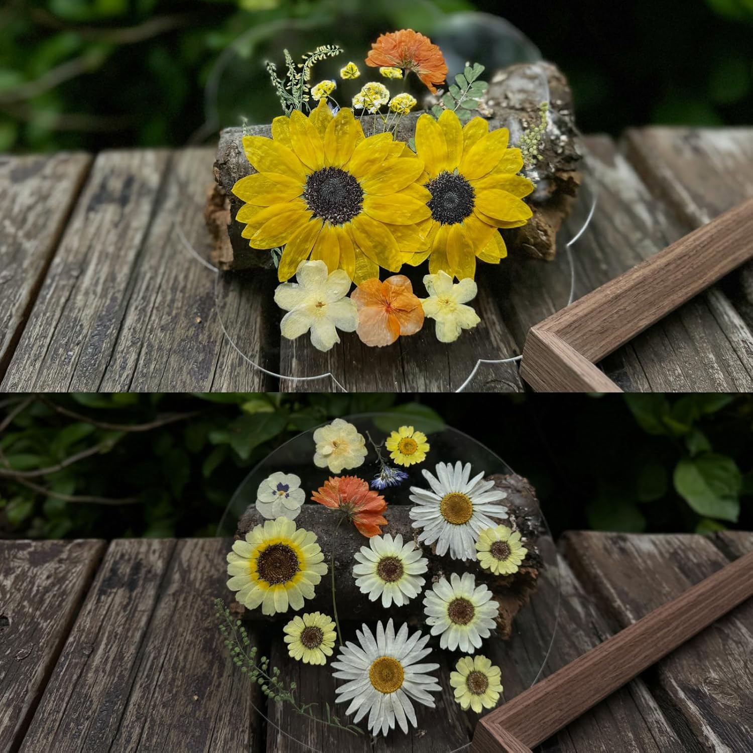 A4 Large Dried Pressed Flowers for Resin - Sunflower, Real Dry Natural Flowers & Leaves for Resin Mold, Cake, Candle Making, Phone Cases, Scrapbooking, DIY Art Crafts (Yellow)